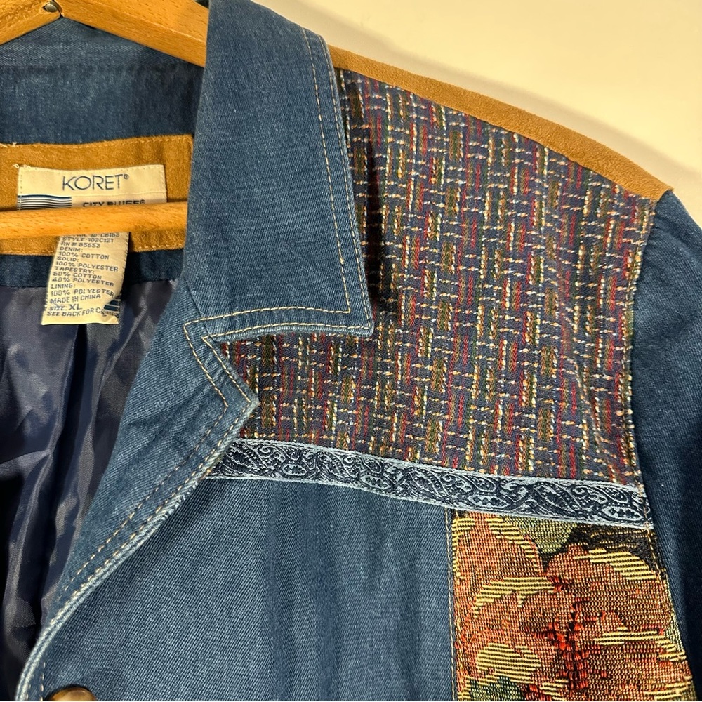 Koret Multicolor Patchwork Jean Jacket Blazer - image 5